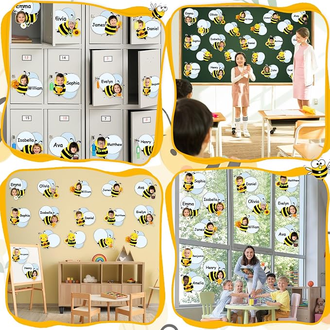 gisgfim 80Pcs Bee Cutouts Summer Honey Bee Decorations Bulletin Board Summer