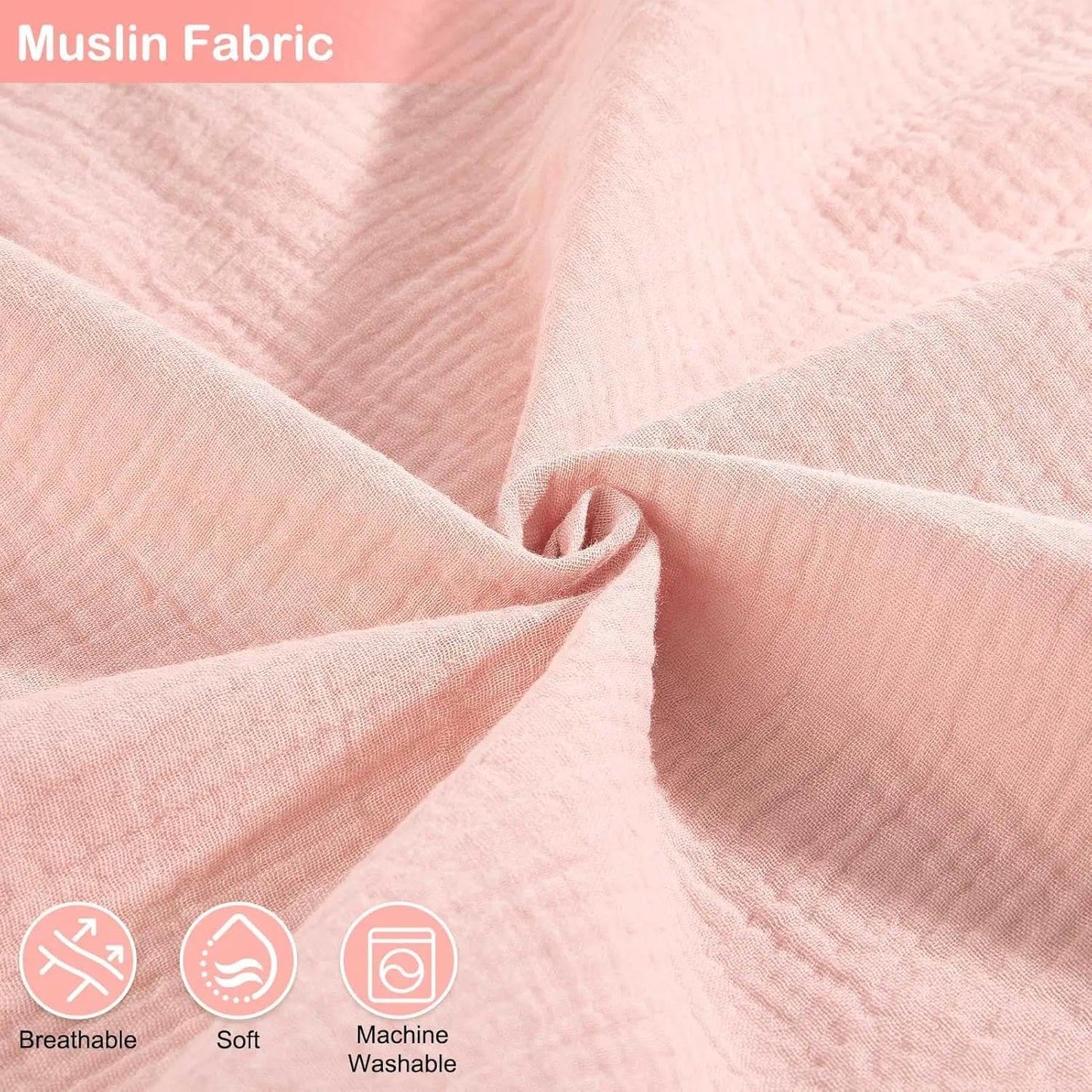 Basumee Muslin Changing Pad Cover Waterproof 2 Pack Baby Changing Table Covers for Boys and Girls Soft Breathable Nursery Diaper Change Table Cover Pad Fits 32"x16", Pink