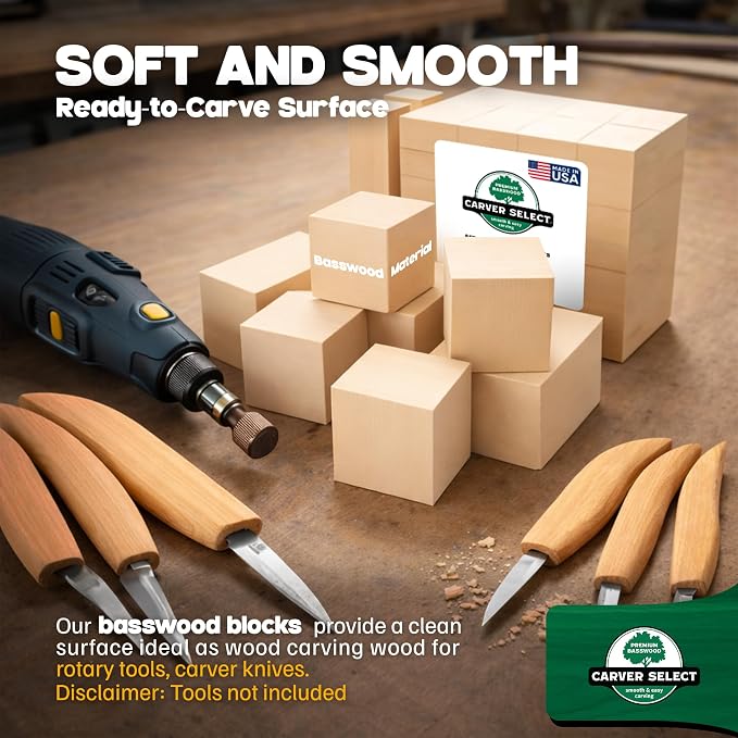 Basswood Carving Blocks Set of 18 – Wood Carving Kit