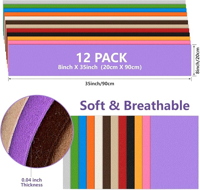 12 Rolls 8"x35" Large Stiff Felt Sheets, 1mm Felt Fabric Sheet
