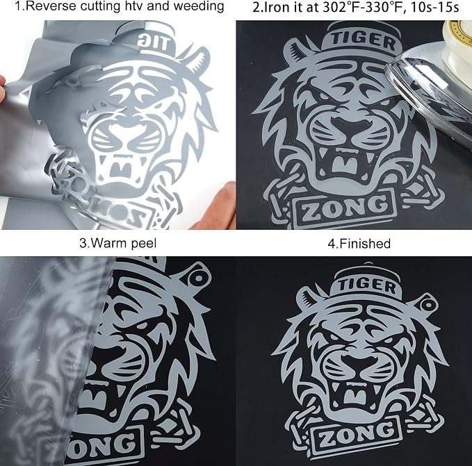 FUNKAKA Silver HTV Heat Transfer Vinyl Rolls, Adhesive HTV Vinyl