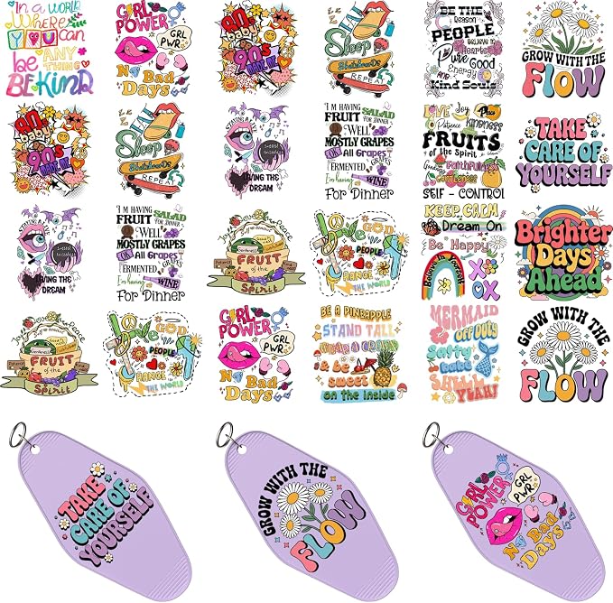 48PCS UV DTF Stickers Positive Quotes Sticker