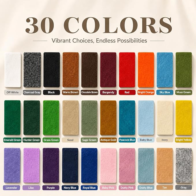 Black Large Felt Fabric 36" x 36", 1.4 mm Soft Felt Sheet, Nonwoven Fabric