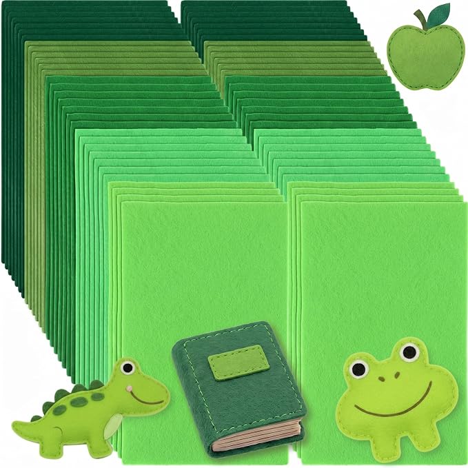 Peryiter 150 Pcs Back to School Green Felt Fabric Sheets Bulk