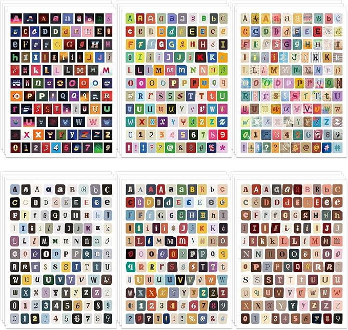 2608Pcs Magazine Letter Stickers