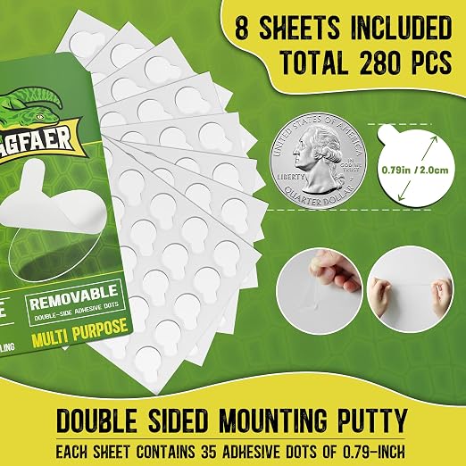 280 Pcs Double Sided Adhesive Dots, 0.79" Clear Removable Sticky Adhesive