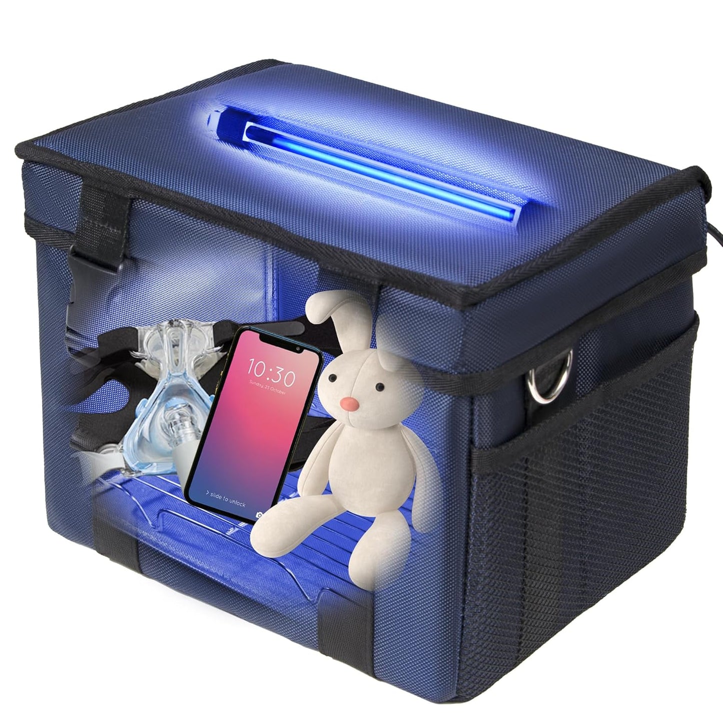UV Sanitizer Box, 12L Ozone Portable Sanitizing and Cleaning Machine with 3-Level Timer, Foldable UV Cleaner Box for Toys, Mask, Towel, key Etc. Ozone UV Box ﻿