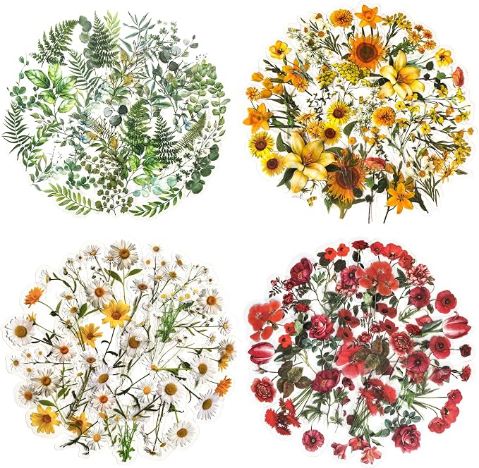 Yoksas Nature Floral Plant Stickers Set