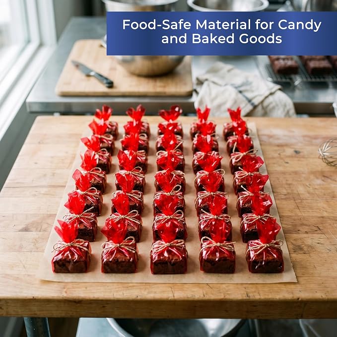 FIESTA WRAPS Red Cellophane Sheets 150-Pack