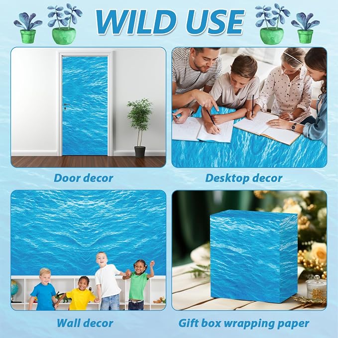 Qyeahkj Ocean Waves Bulletin Board Paper Roll Sea Bulletin Board Background