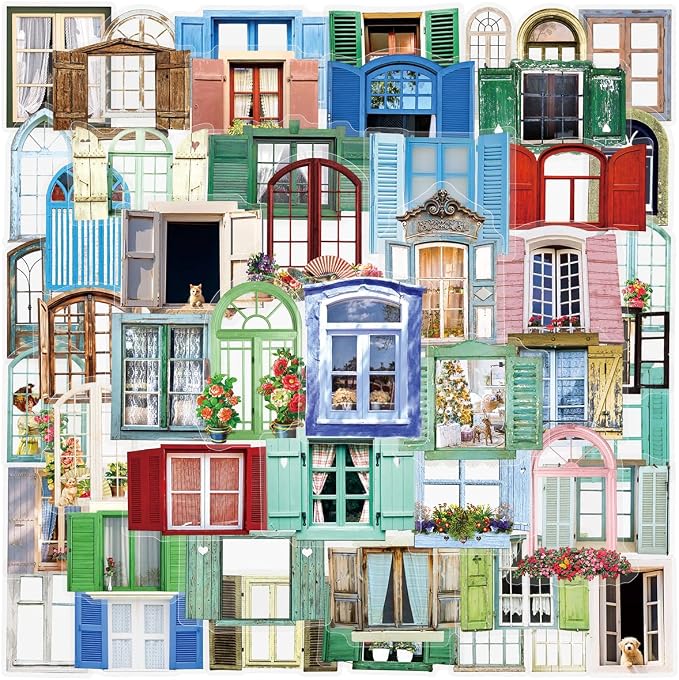 50PCS Window Flower Stickers Aesthetic PET Transparent Beside The Window Decal