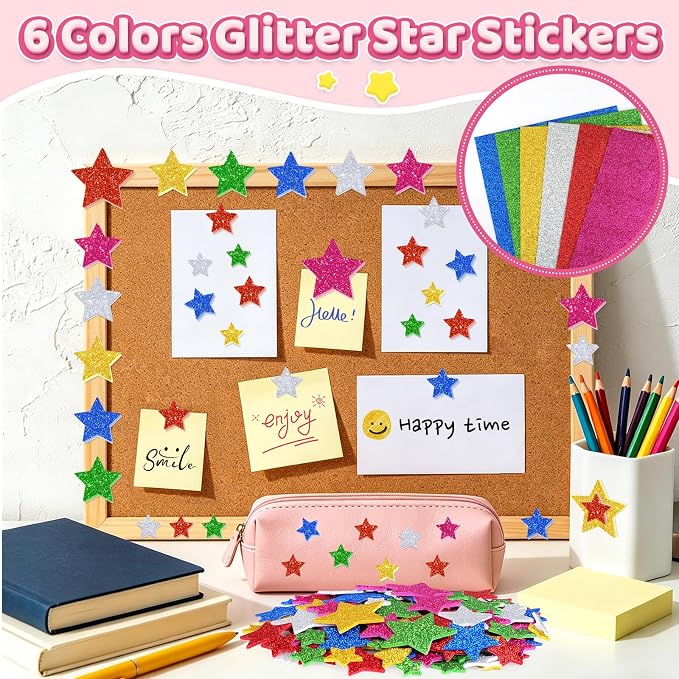 900Pcs Foam Stickers, Colorful Foam Shape Stickers Self Adhesive Star Stickers