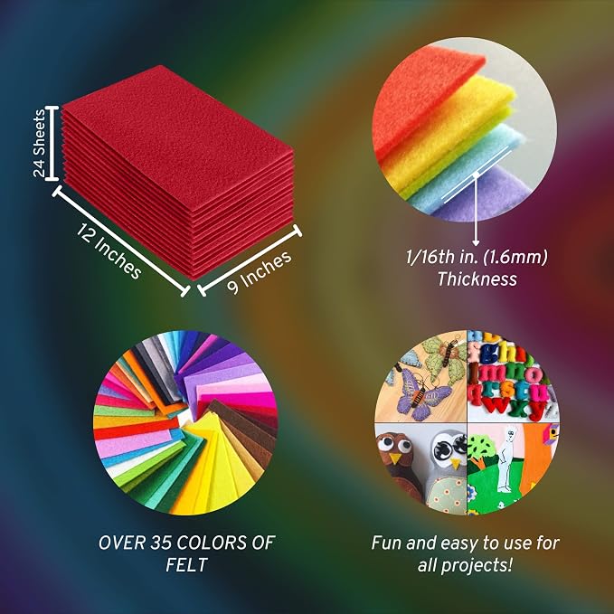 FabricLA Acrylic Felt Sheets for Crafts