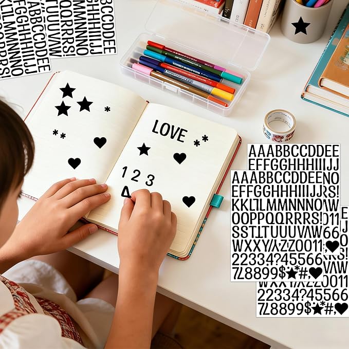 Letter Stickers 1 inch, Self-Adhesive Vinyl Waterproof ABC Letter Stickers
