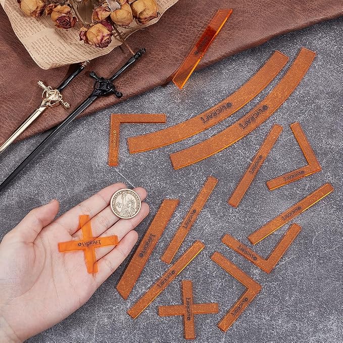 OLYCRAFT 14pcs/1 Set Deployment Zone Template Orange Acrylic Ruler Objective