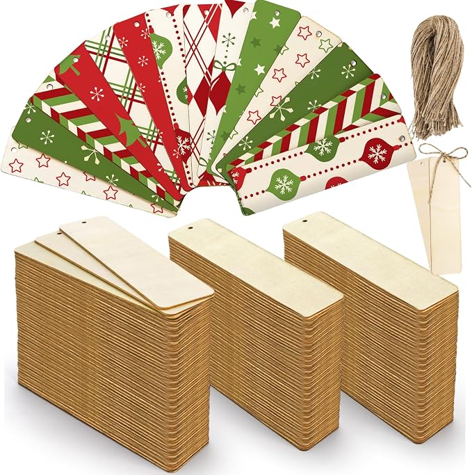 Cididu 150 Pieces Wood Blank Bookmark, DIY Wooden Craft Bookmark