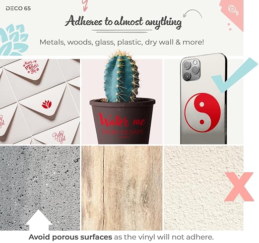 VViViD DECO65 Suede Red Permanent Adhesive Craft Vinyl