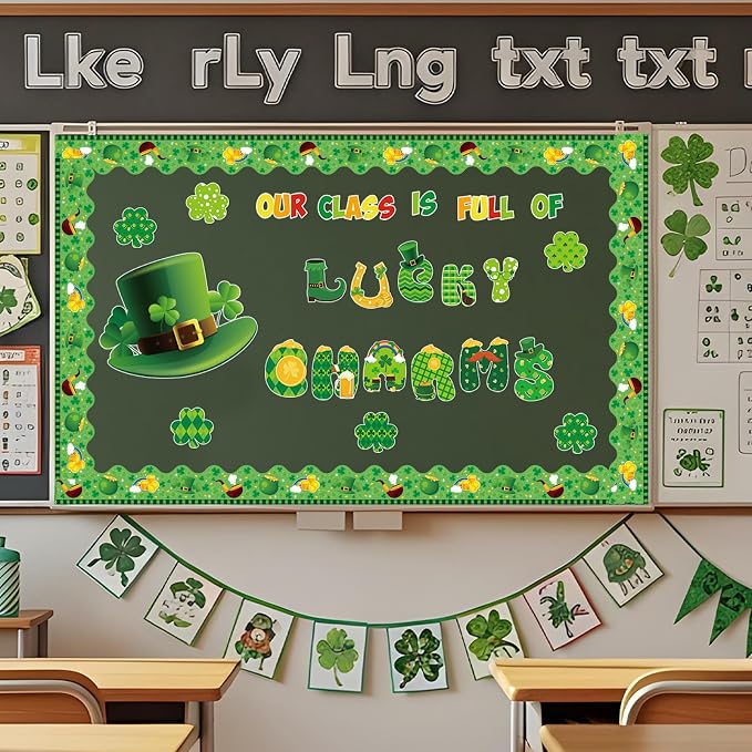 69 Feet St Patricks Day Bulletin Board Borders Lucky Shamrock Clover Rainbow