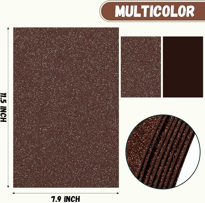 10 Pack Glitter Foam Sheets Craft 8 x 12 inch | Sparkles Foam Paper