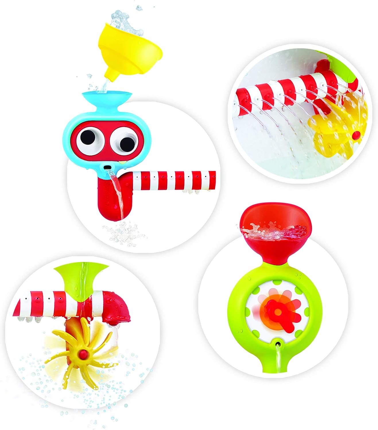 Yookidoo Submarine Spray Station Kids Bath Toy (Ages 2+) Mold-Free, Wall-Mounted, Battery-Operated Shower Head & Spin N Sprinkle Set for Fun Baby Bathtime Play with Magical Water Effects