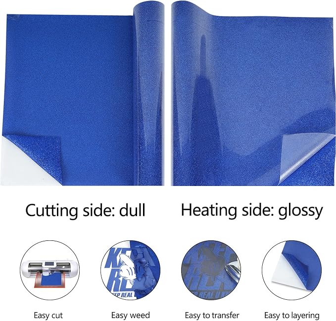 guangyintong Glitter Blue Heat Transfer Vinyl HTV Rolls