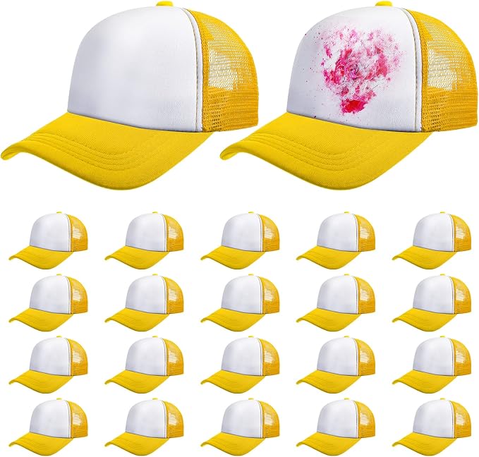 Vabean 24 Pack Sublimation Blank Cap Trucker Mesh Cap Unisex Plain Blank