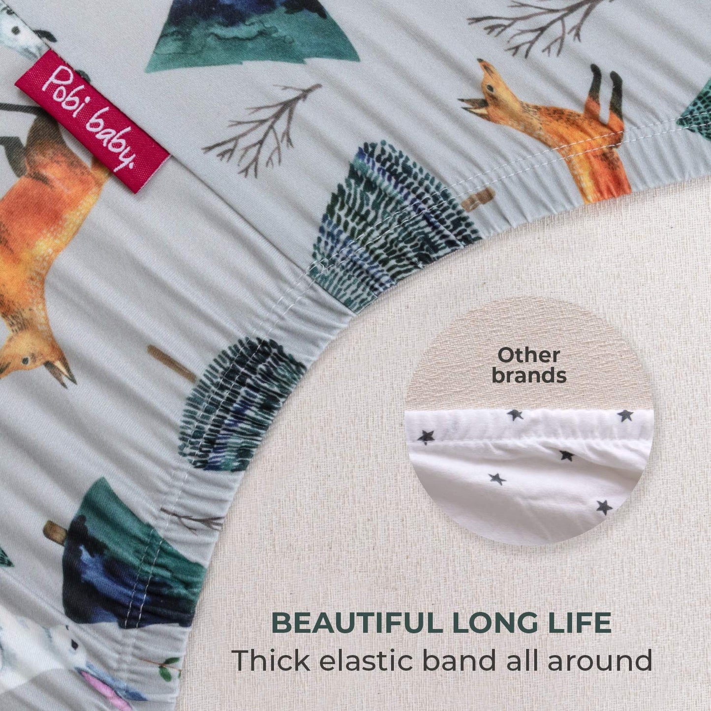 Pobi Baby - Premium Fitted Crib Sheets for Standard Crib Mattress - Ultra-Soft Cotton Blend, Stylish Woodland Pattern, Safe and Snug for Baby (Magical-Woods)