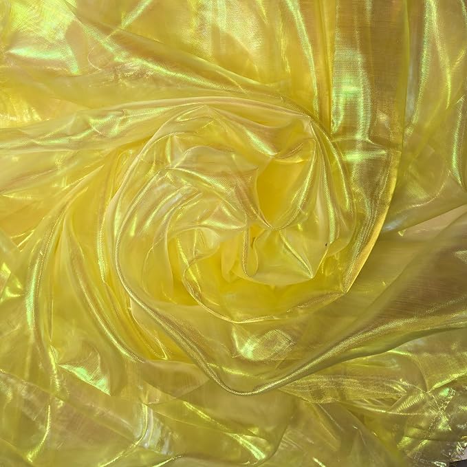 Yellow Iridescent Organza Fabric