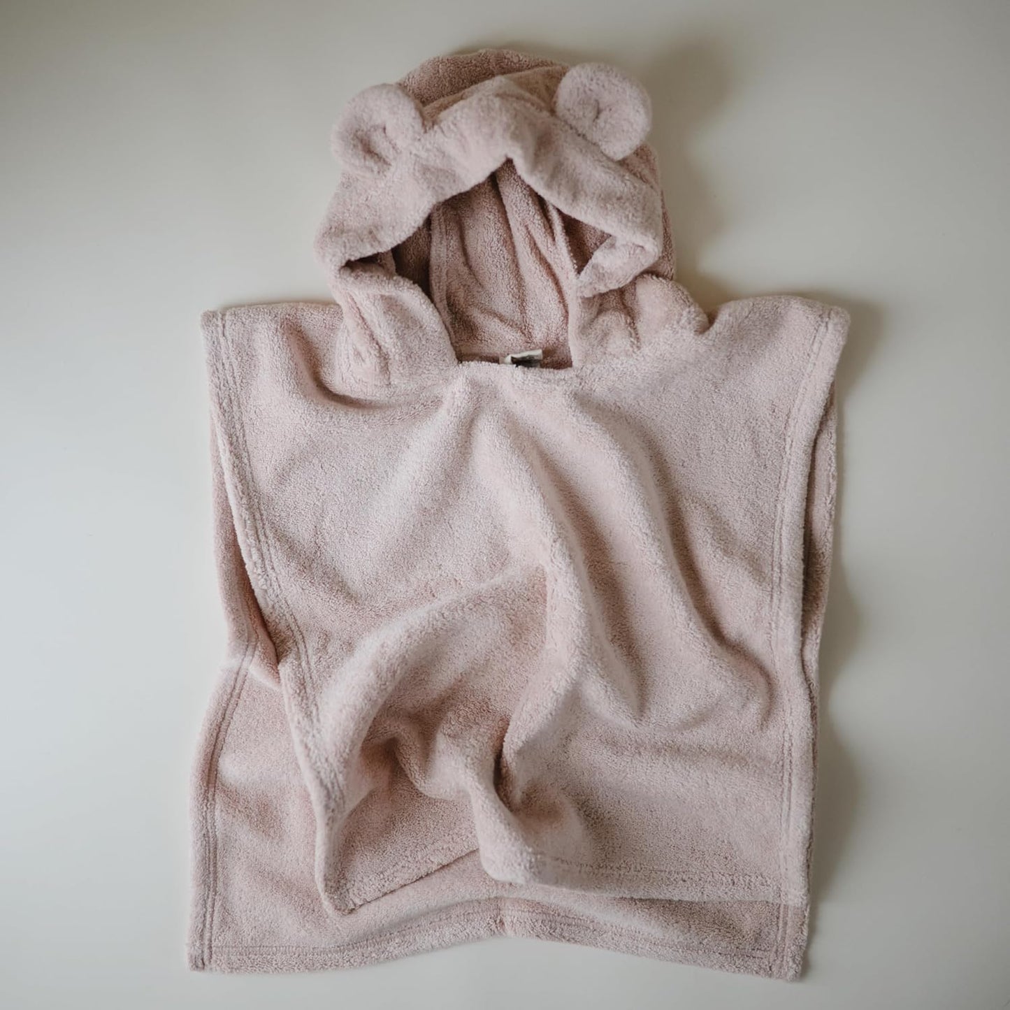 mushie Poncho Towel for Toddlers and Kids (Blush) | Organic Terry Cotton | Ages 1-3 Years