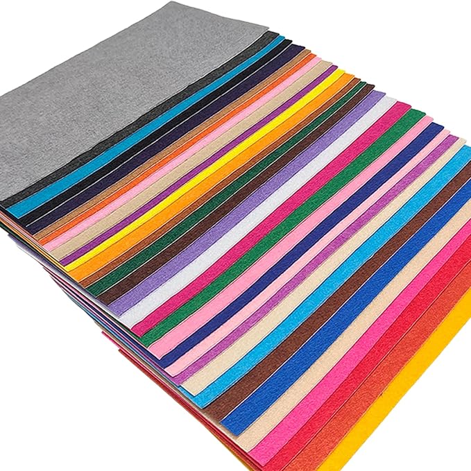 Jtnohx Self Adhesive Felt Sheets, Adhesive Backed Felt, 33 Colors Sticky Back