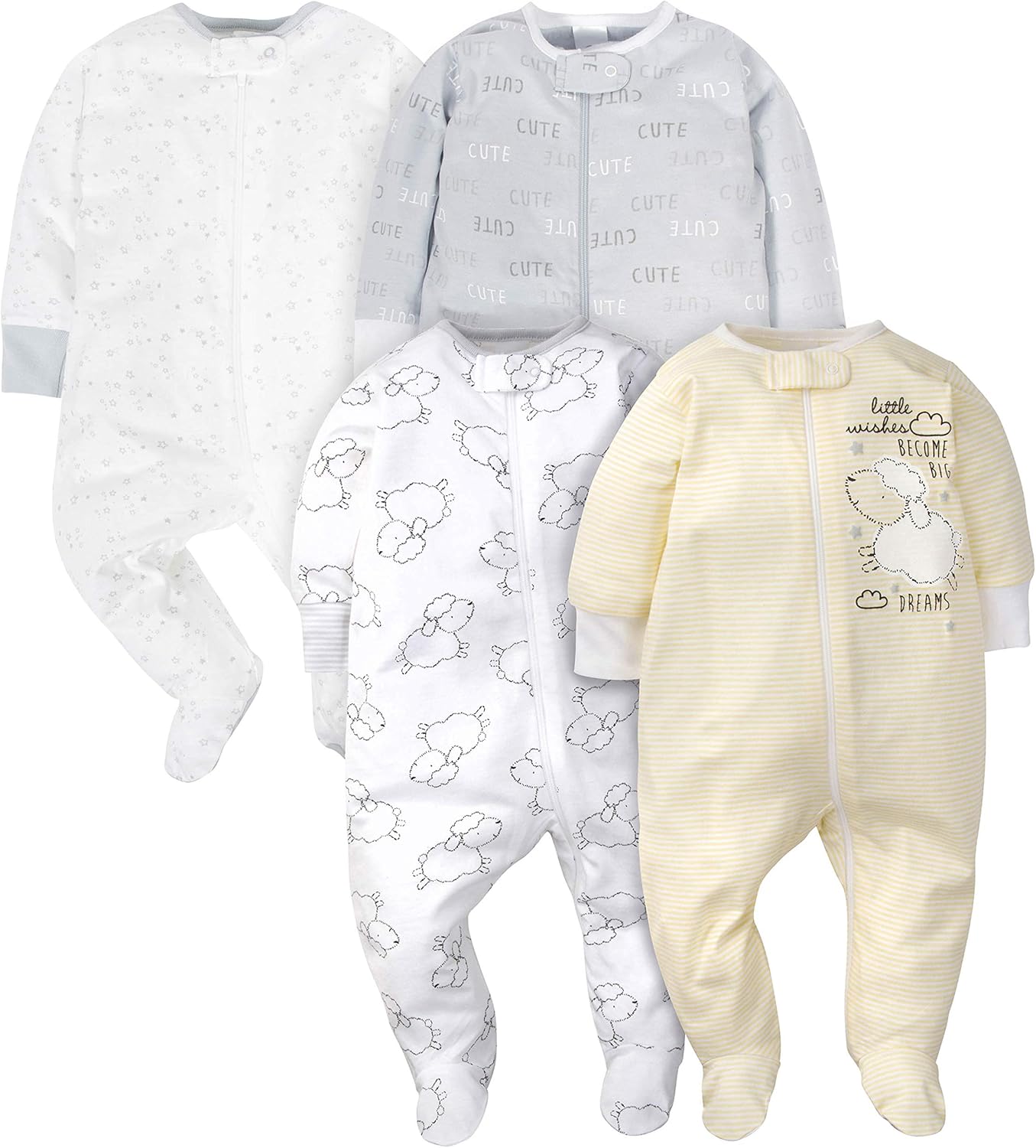 Gerber Baby Girls 4 Pack Sleep 'N Play Footie