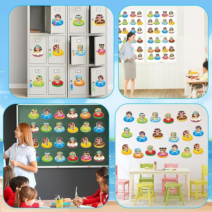 gisgfim 80Pcs Summer Cutouts Swim Ring Decorations Bulletin Board Summer