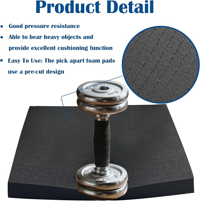 2Pcs 12"x12"x2" & 2Pcs 12"x12"x0.4" Pick and Pluck Foam Gun Case Foam | 2 Sizes