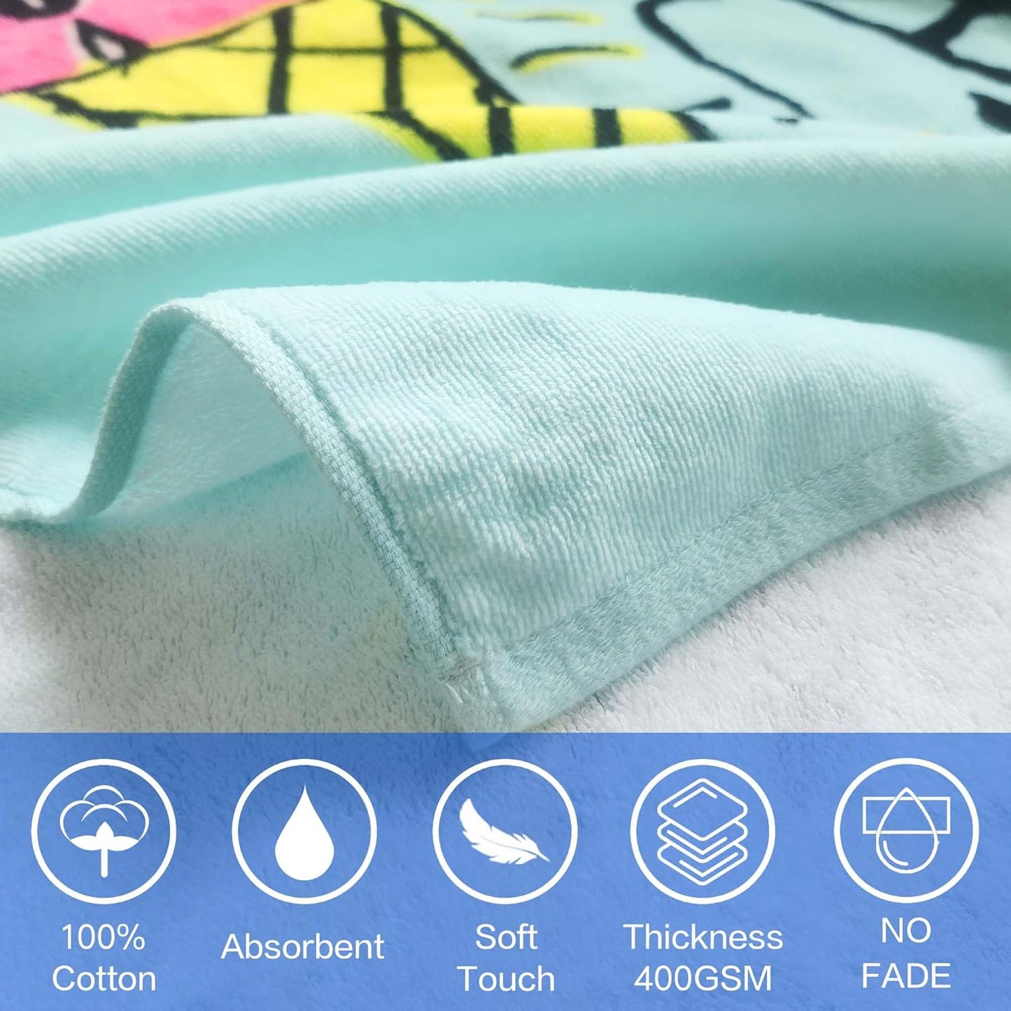 VOOVA & MOVAS Hooded Toddler Bath Towels (2-6Years,24"X48") Cotton Pool Poncho for Kids, Perfect for Swimming | Surfing | Camping | Bathing | Birthday Gifts, Ice Cream Theme