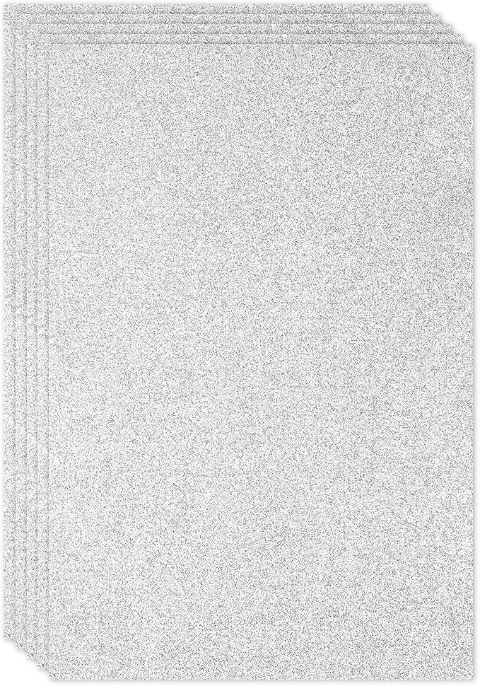 PATIKIL Silver Shiny EVA Glitter Foam Sheet 11.8 x 7.9 Inch 2mm Thick