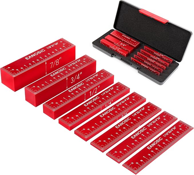 EANOSIC Setup Blocks Height Gauge Set, Bars Include Laser Engraved Size Markings