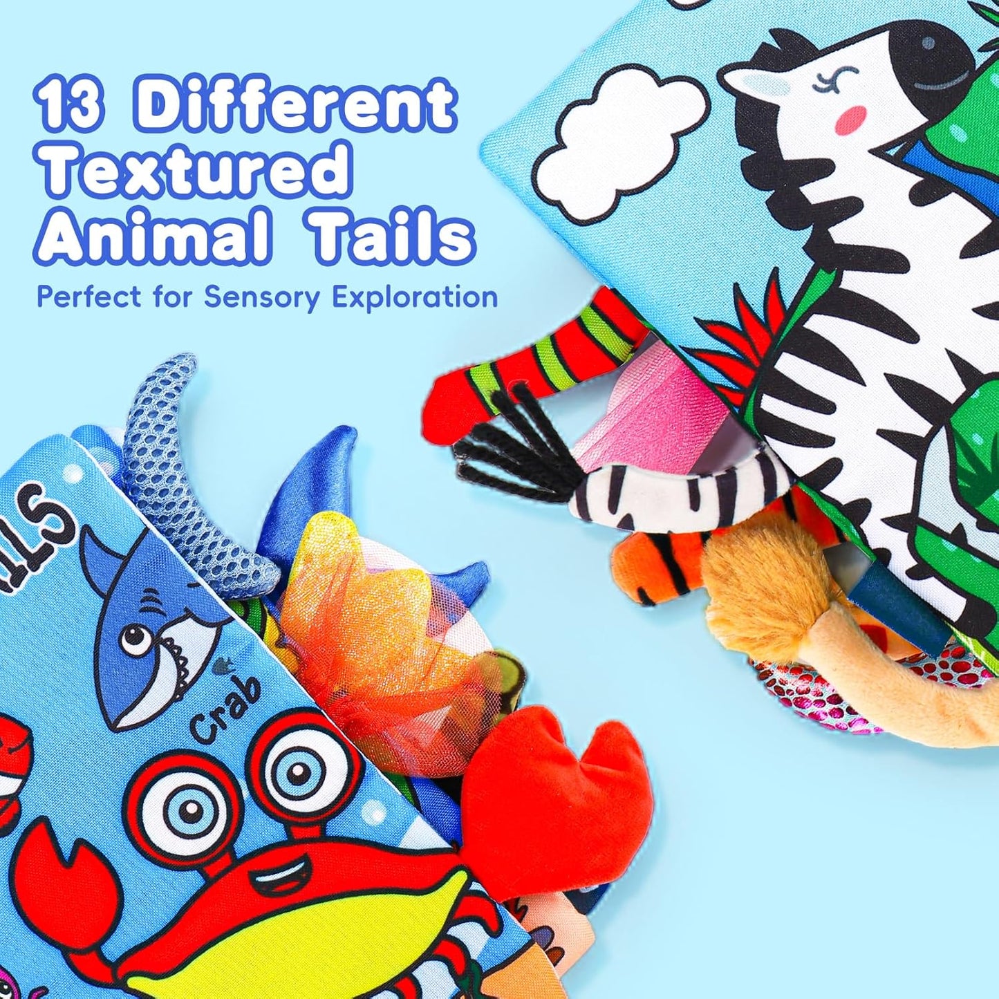 2PCS Baby Books 0-6 Months Infant Toys 0-3 3-6 6-12 Months Baby Tummy Time Sensory Toys 3 4 5 6 Month Newborn Must Haves Crinkle Touch Feel Busy Soft Books for Babies Boys Girls Christmas Shower Gifts
