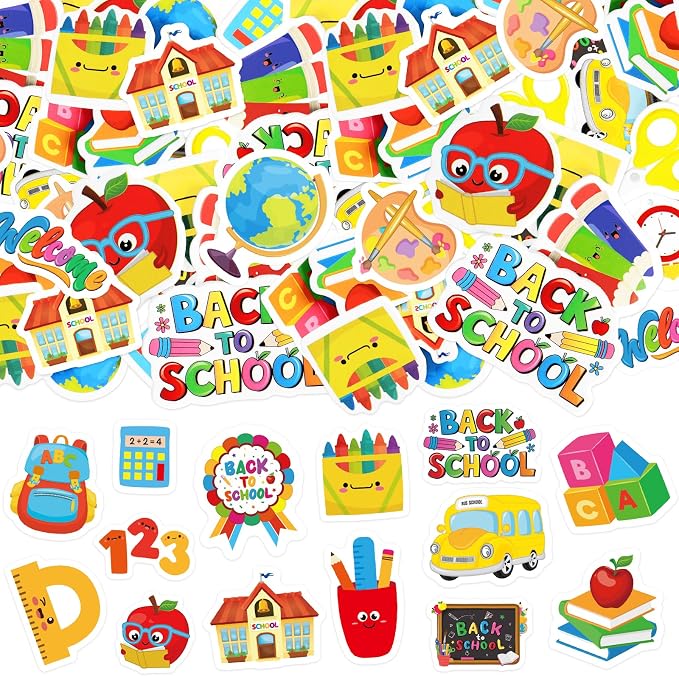 300Pcs Back to School Foam Stickers, Colorful Self-Adhesive First Day of School