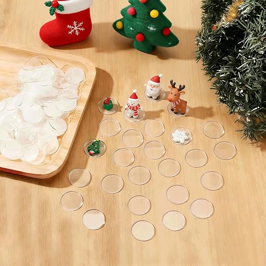 30Pcs 1 inch Clear Acrylic Discs Acrylic Circle Blanks | 0.04inch Thick Round
