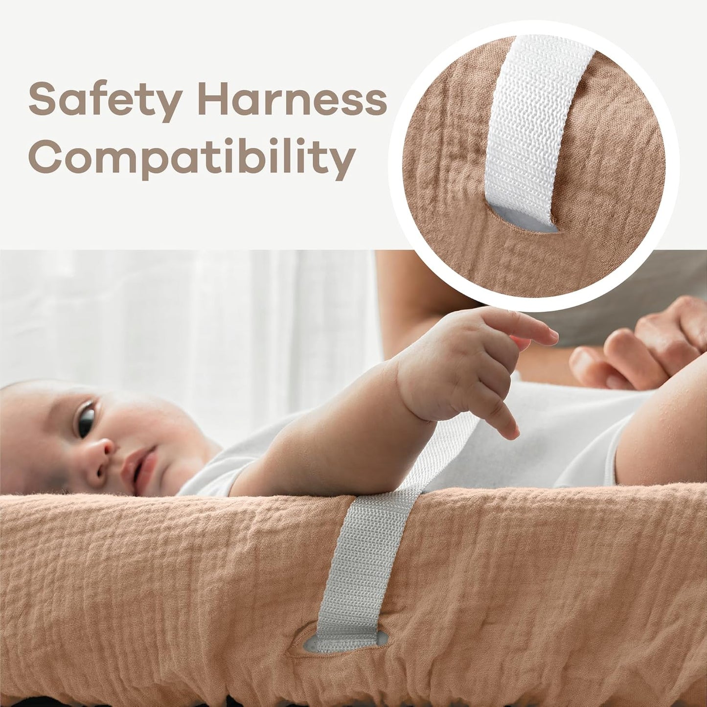 Comfy Cubs Muslin Fitted Changing Pad Cover - Soft, Breathable & Washable 100% Cotton Fitted Sheet for Baby's Comfort - Universal Fit for Flat & Curved Baby Changer Pad - Cedar