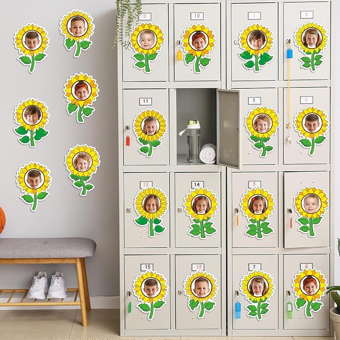 60pcs Sunflower Theme DIY Cutouts Sunflower Bulletin Board Decoration Set