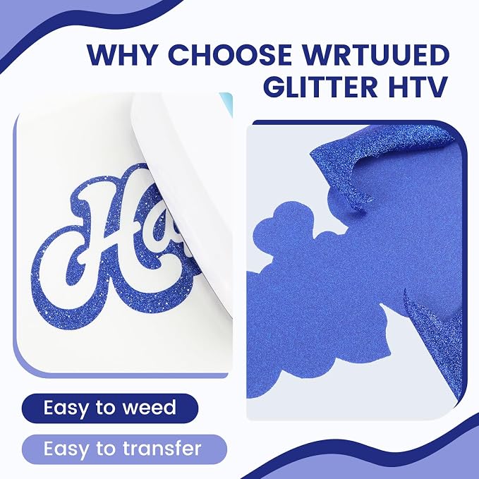 Blue Glitter HTV Heat Transfer Vinyl