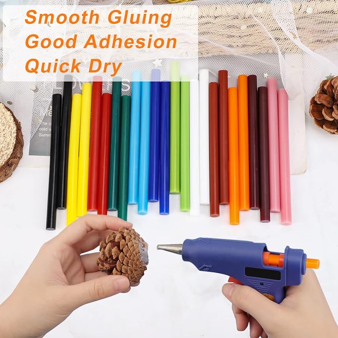 Manarty Colored Hot Glue Stick, Adhesive EVA Glue Sticks