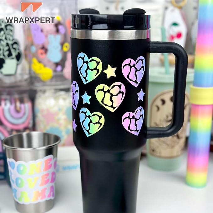 WRAPXPERT Rainbow Vinyl Permanent Adhesive Roll, Contact Paper, Car Decal
