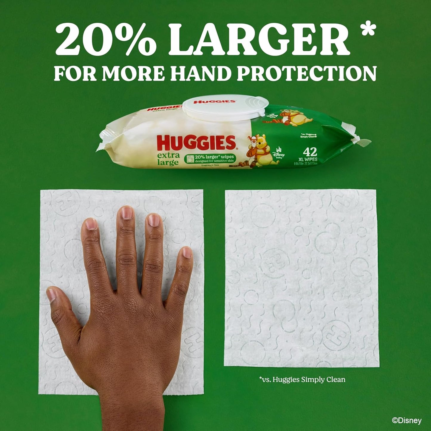 Huggies Extra Large Baby Wipes, Unscented, 1 Flip-Top Pack, 42 XL Wipes Total, Packaging May Vary
