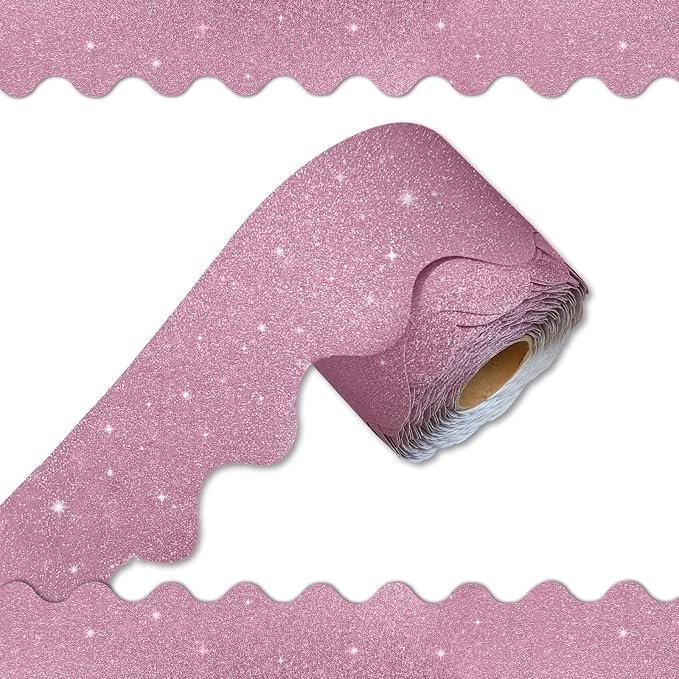 70Ft Shine Bulletin Board Borders，Scalloped Poster Boards Decorations Trim