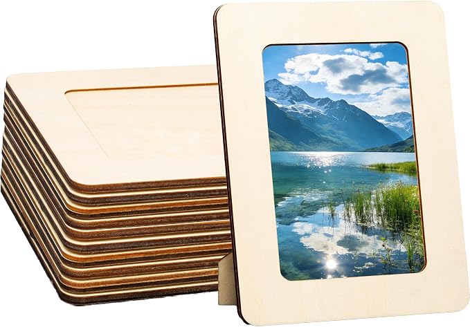 10 Pack Unfinished Wood Picture Frames 4x6 Bulk