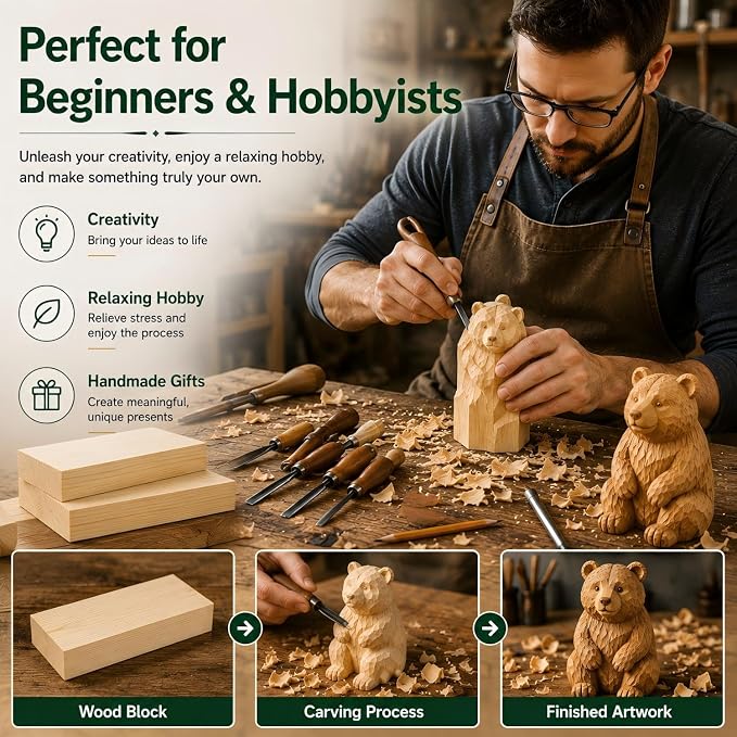 Unfinished Wood Blocks for Carving, Painting and DIY Crafts