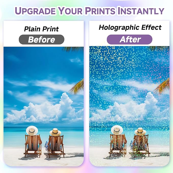 36 Sheets Holographic Laminate Sheets Clear Self Adhesive Sticker Paper |