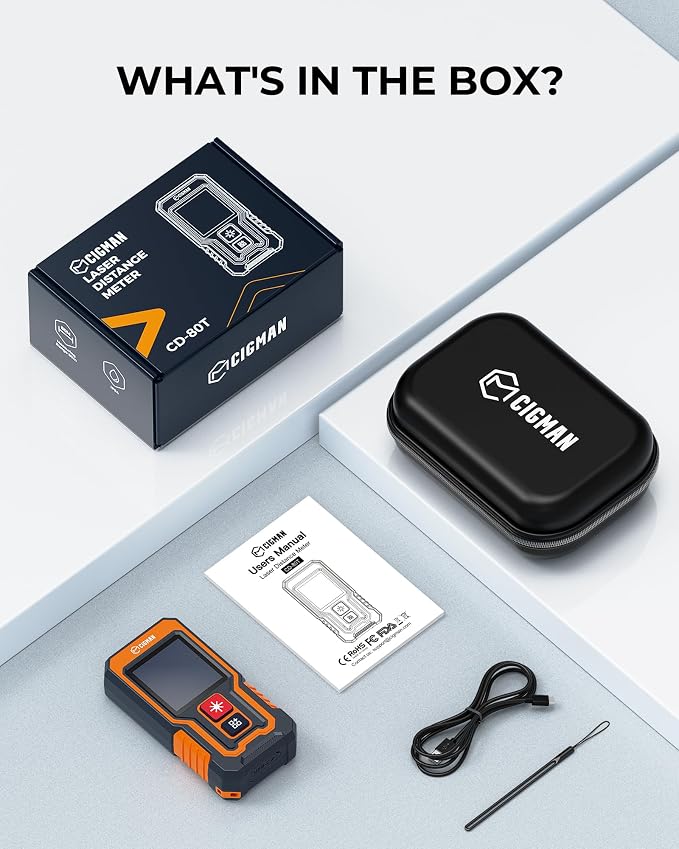 CIGMAN Mini Laser Measuring Tool, 262Ft Laser Tape Measure